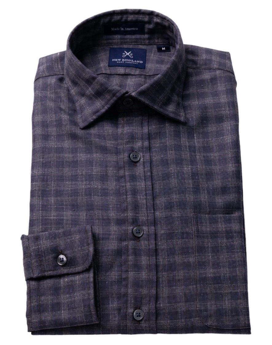 Portuguese Charcoal Brushed Chambray Shirt by Proper Cloth