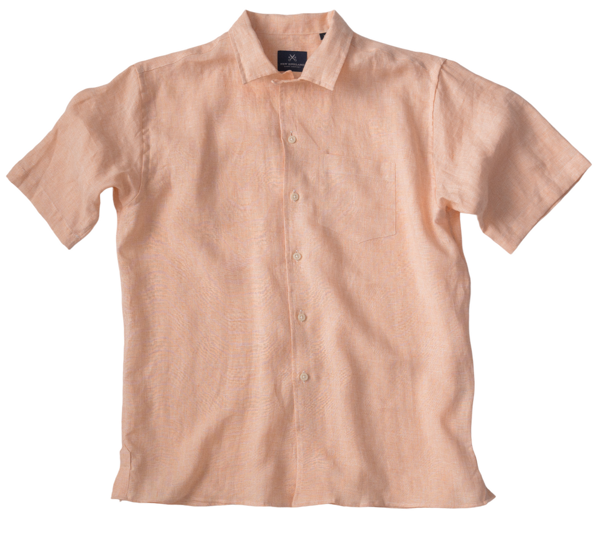 Short Sleeve Melon Linen Camp Shirt