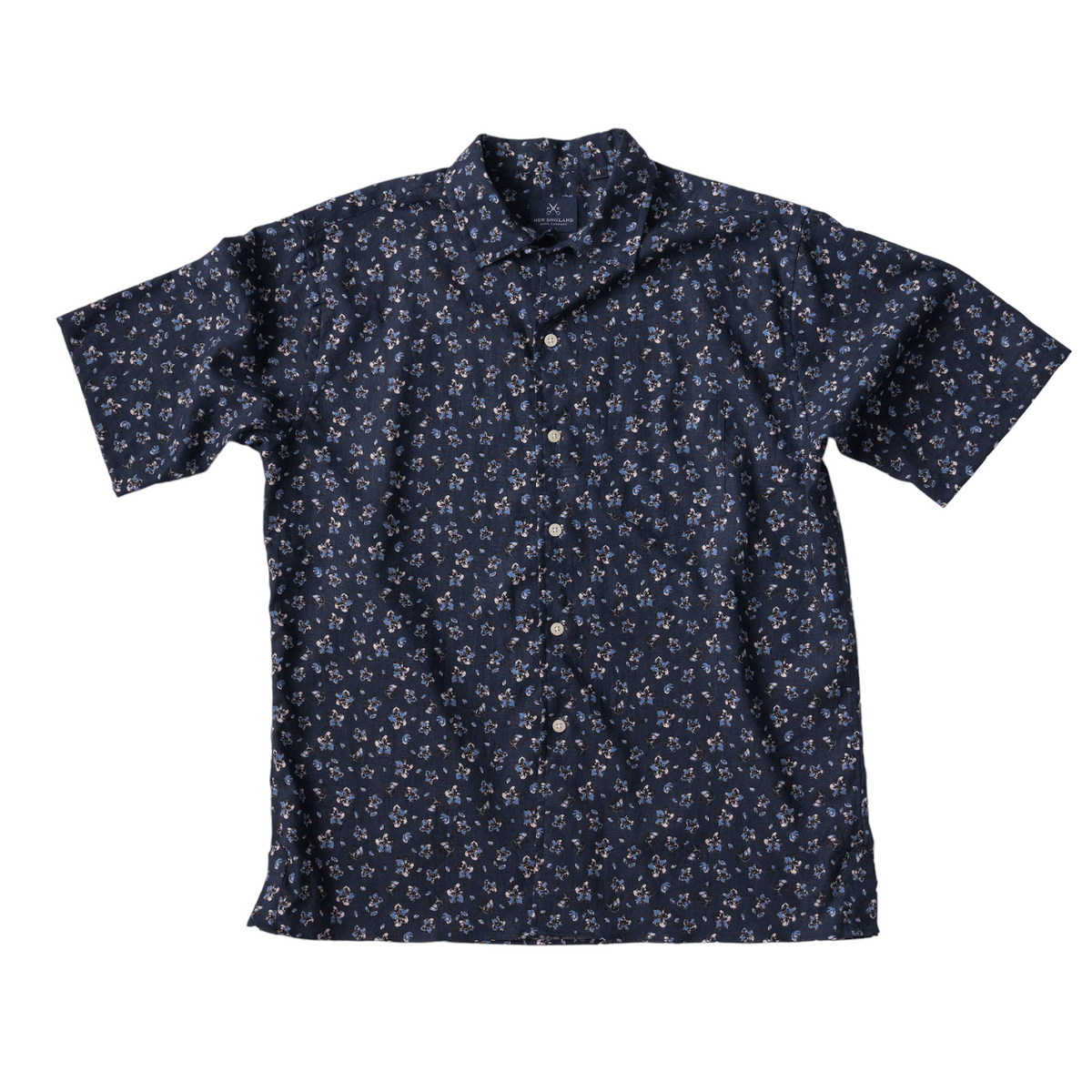 Short Sleeve Navy Floral Camp Shirt