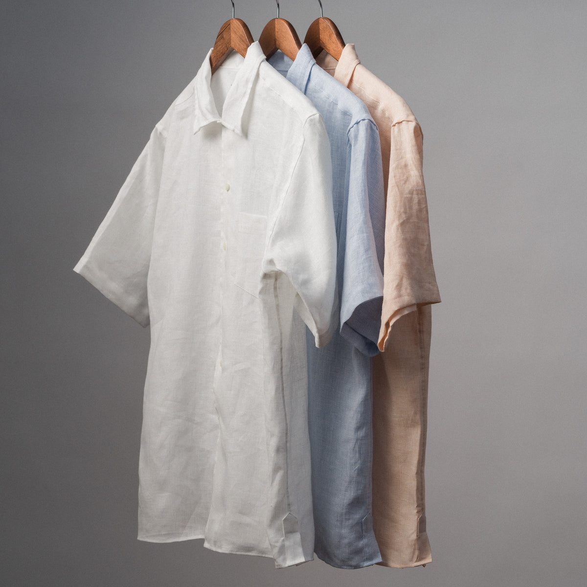 Short Sleeve White Linen Camp Shirt