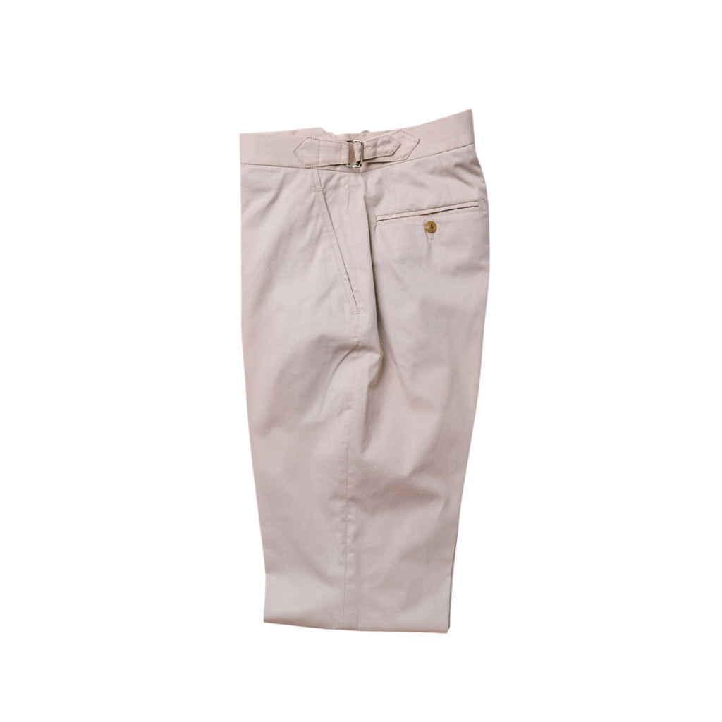 パンツ 98's STONE  Cotton Trousers Stone Cotton Poplin Tapered Trouser - NewEnglandShirtCo