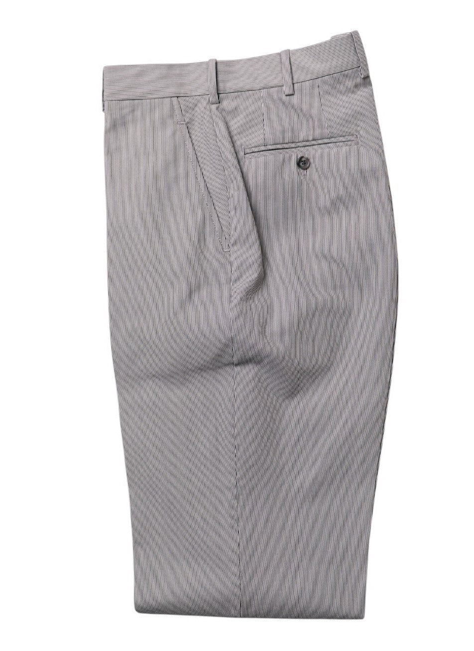 Blue Micro Stripe Cotton Trousers