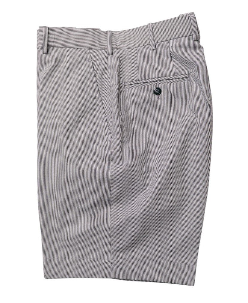 Blue Micro Stripe Cotton Shorts