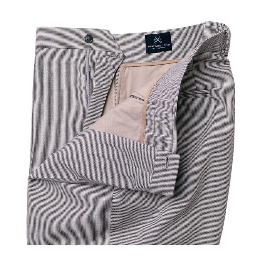 Blue Micro Stripe Cotton Trousers