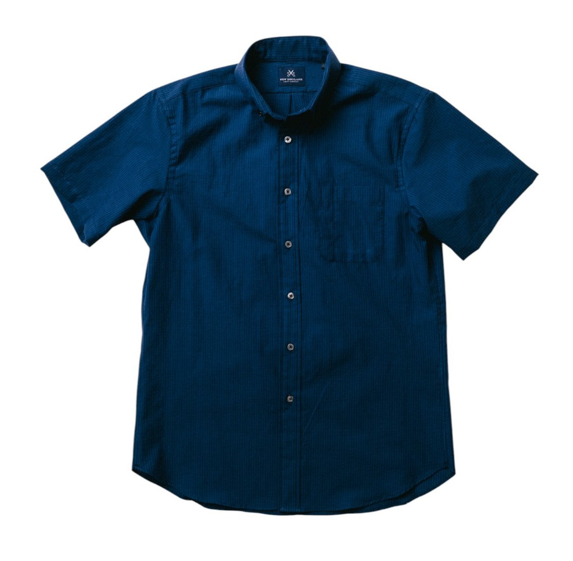 Navy Seersucker Short Sleeve Button-down Artist Shirt Navy Seersucker Short Sleeve Button-down Artist Shirt