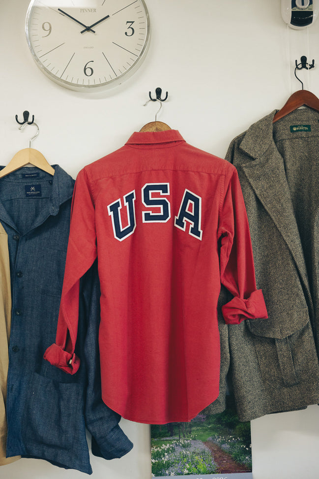 Picture of Polo Ralph Lauren's Olympic Oxfords, made at New England Shirt Company