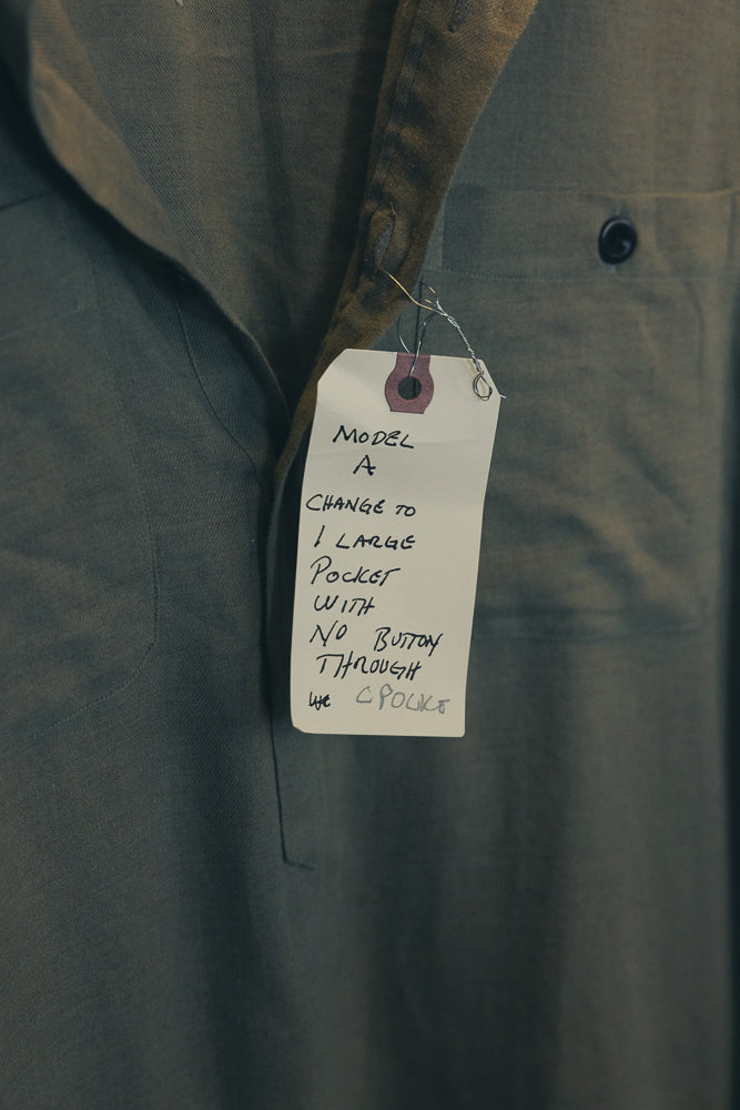 Olive Green Popover Made In USA Shirt Factory