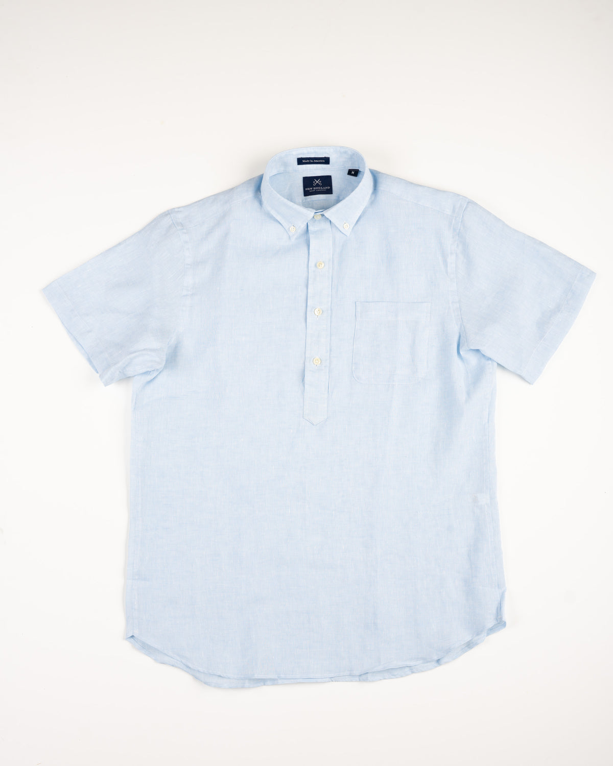 LINEN SHORT SLEEVE POPOVER - BLUE