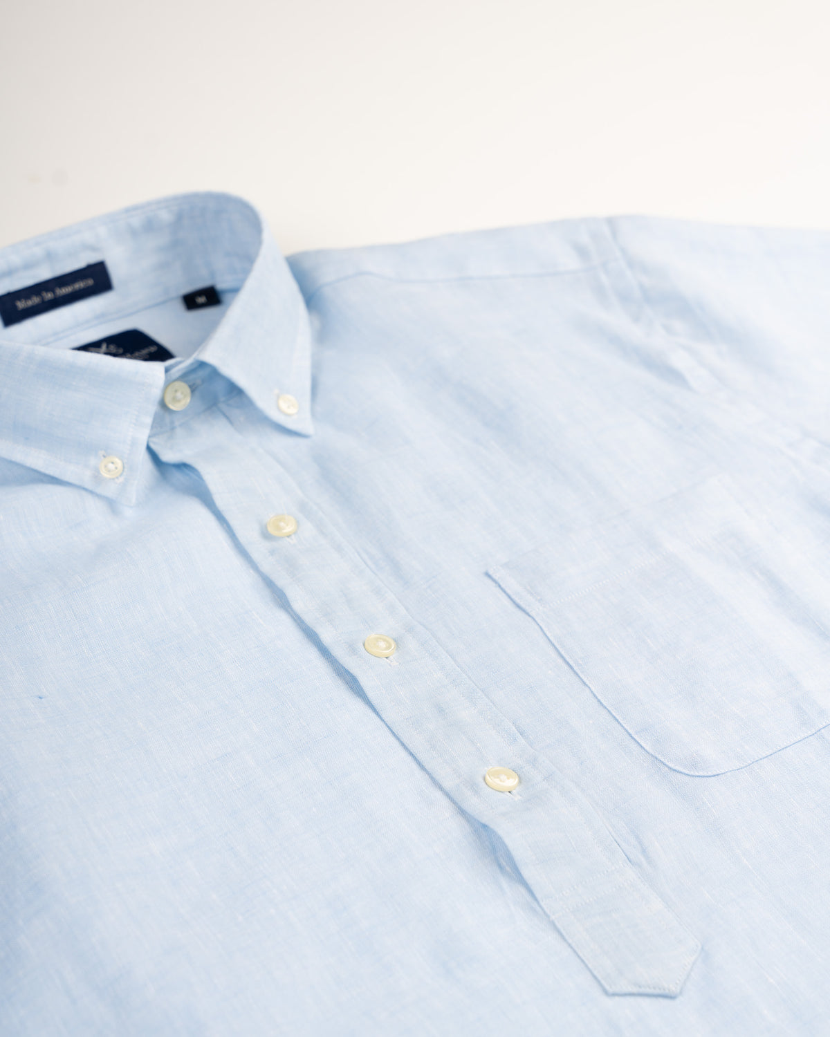 LINEN SHORT SLEEVE POPOVER - BLUE