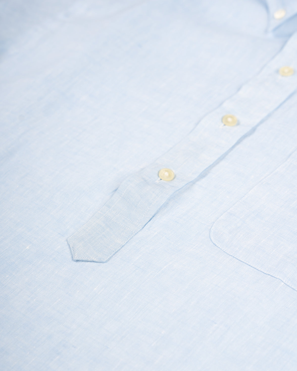 LINEN SHORT SLEEVE POPOVER - BLUE