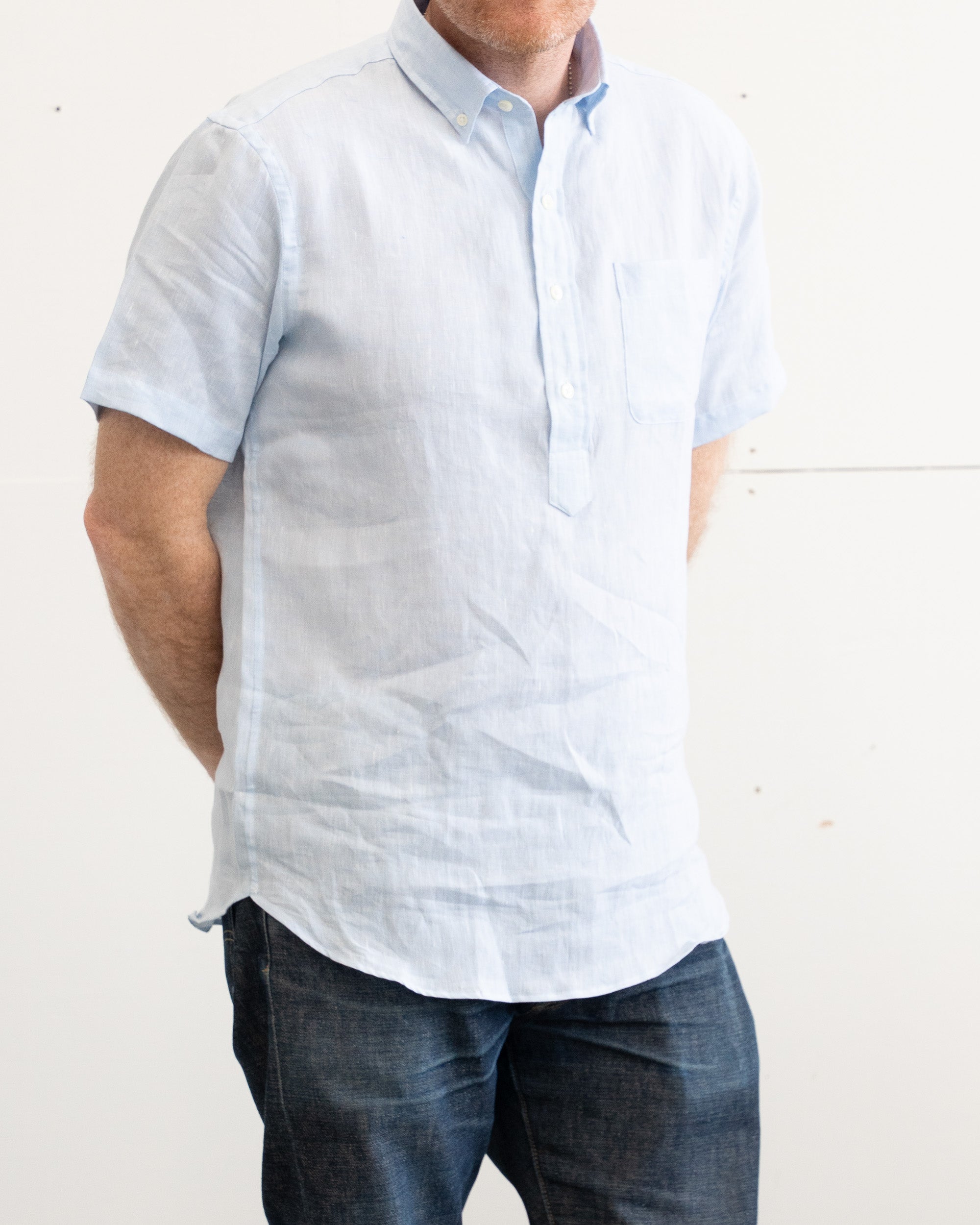 LINEN SHORT SLEEVE POPOVER