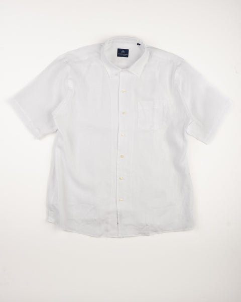 SHORT SLEEVE LINEN CAMP SHIRT LINEN / Melon / XXL