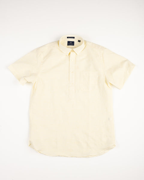 【WIRROW】linen cotton half sleeve cutsewn LINEN SHORT SLEEVE POPOVER - LEMON – NewEnglandShirtCo
