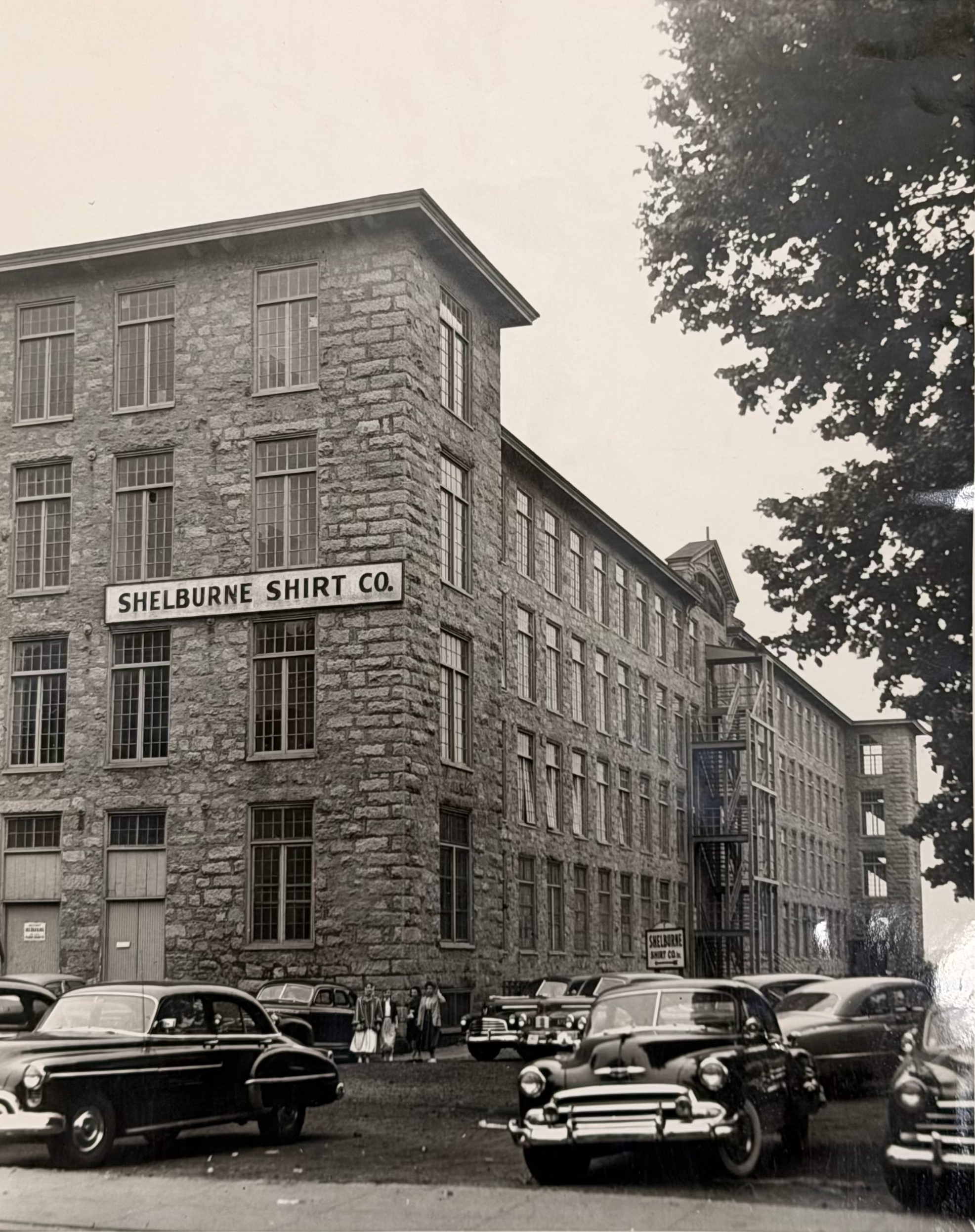 Vintage photograph of Shelburne Shirt Co, now New England Shirt Company, home of America's Oxfords.