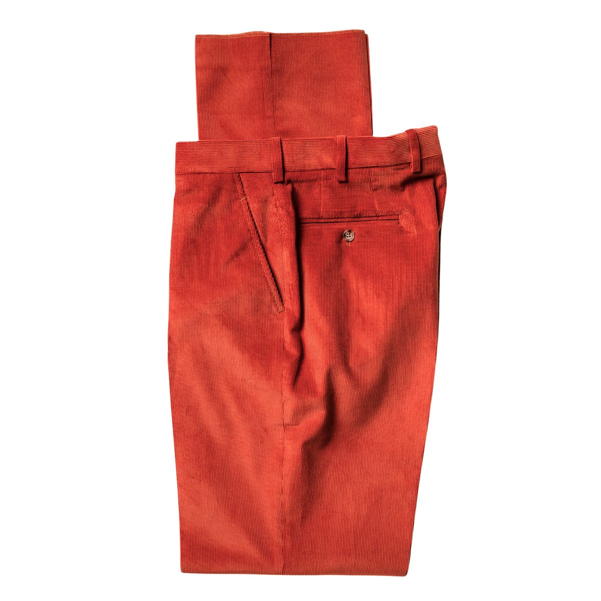 Pumpkin Orange Cotton Corduroy Trousers