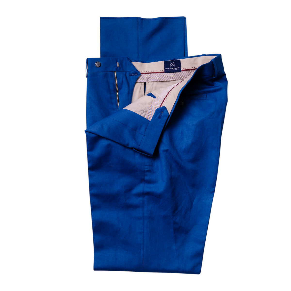 Royal Blue Cotton-Linen Trousers