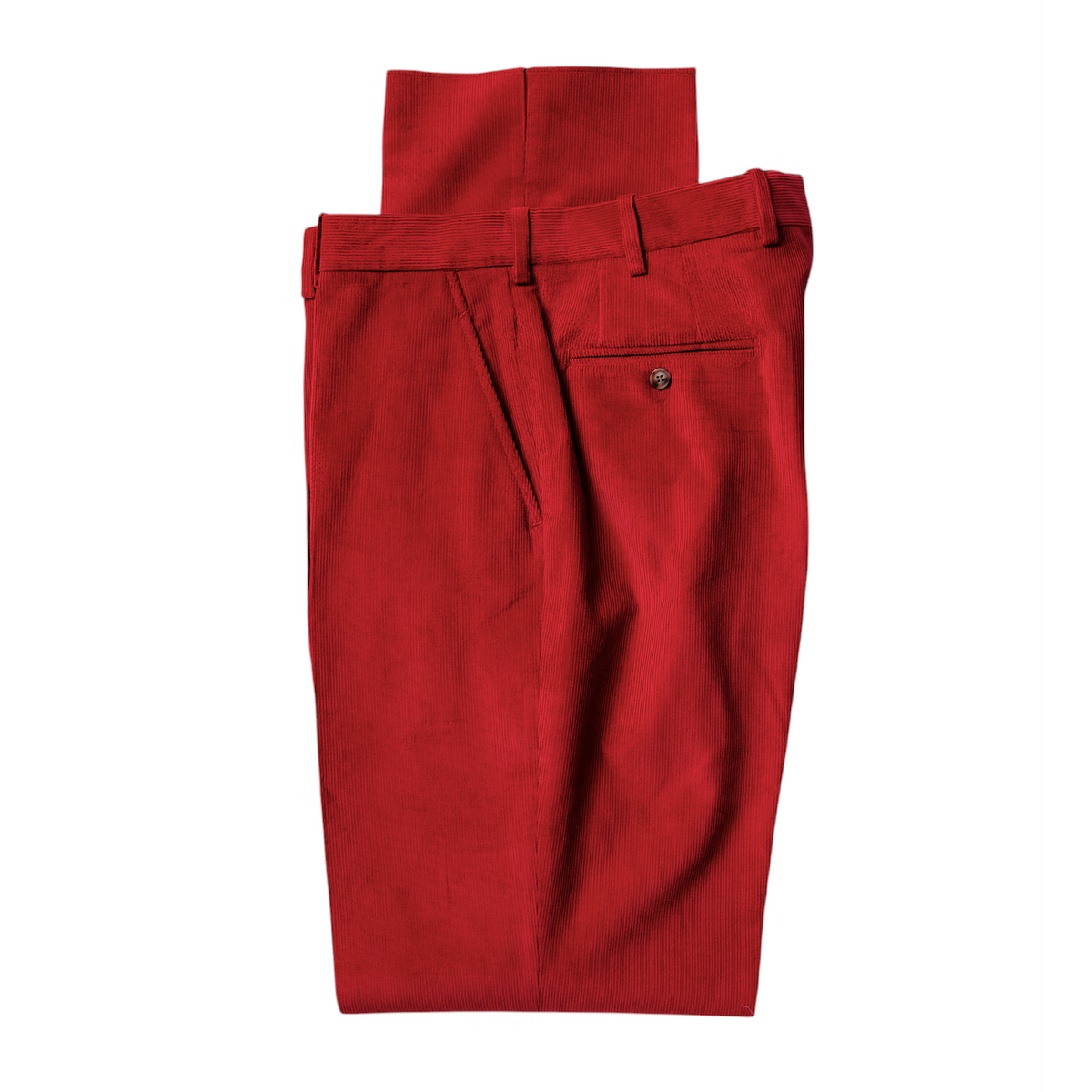 Apple Red Cotton Corduroy Trousers