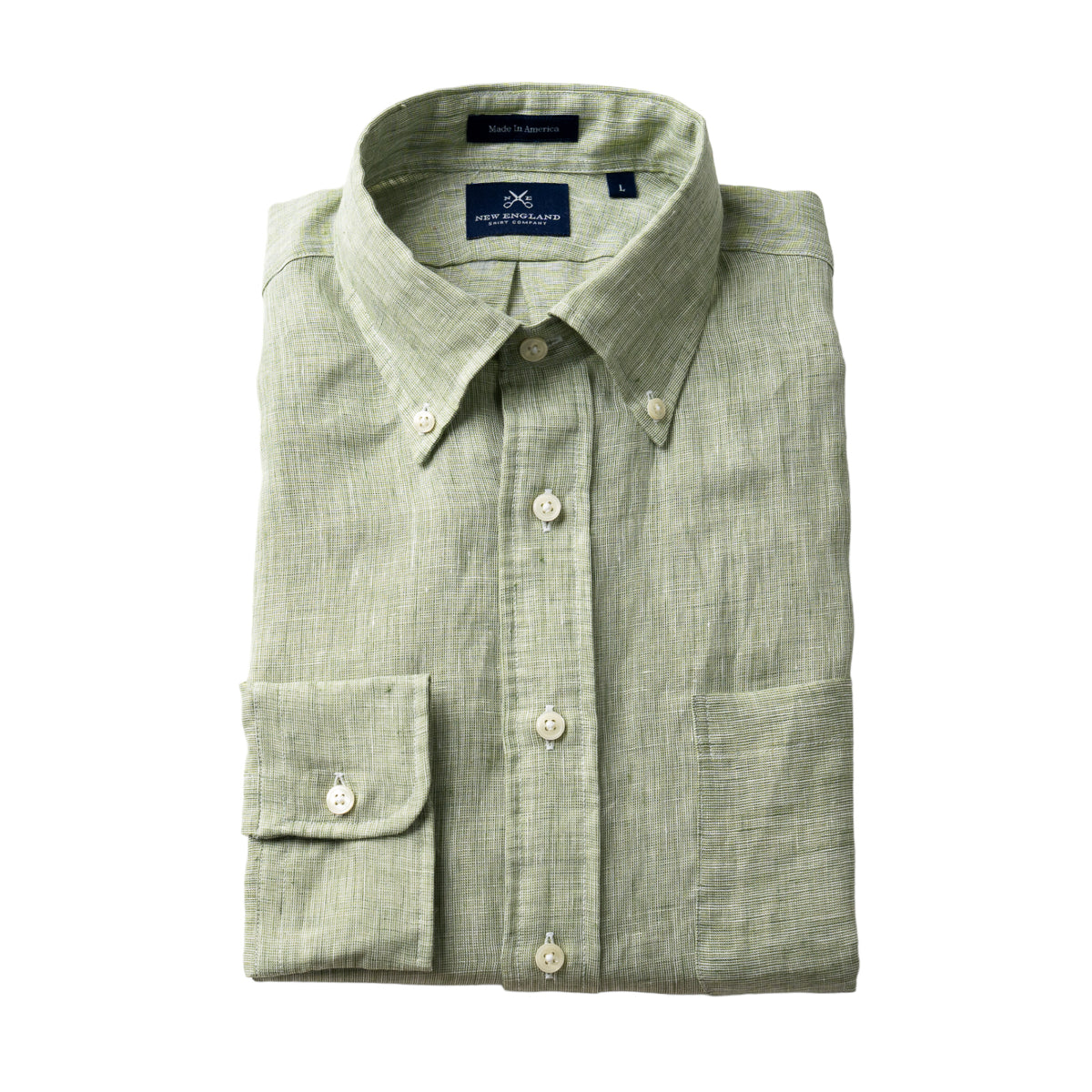 Bristol Button-down Sage Green Linen Sport Shirt