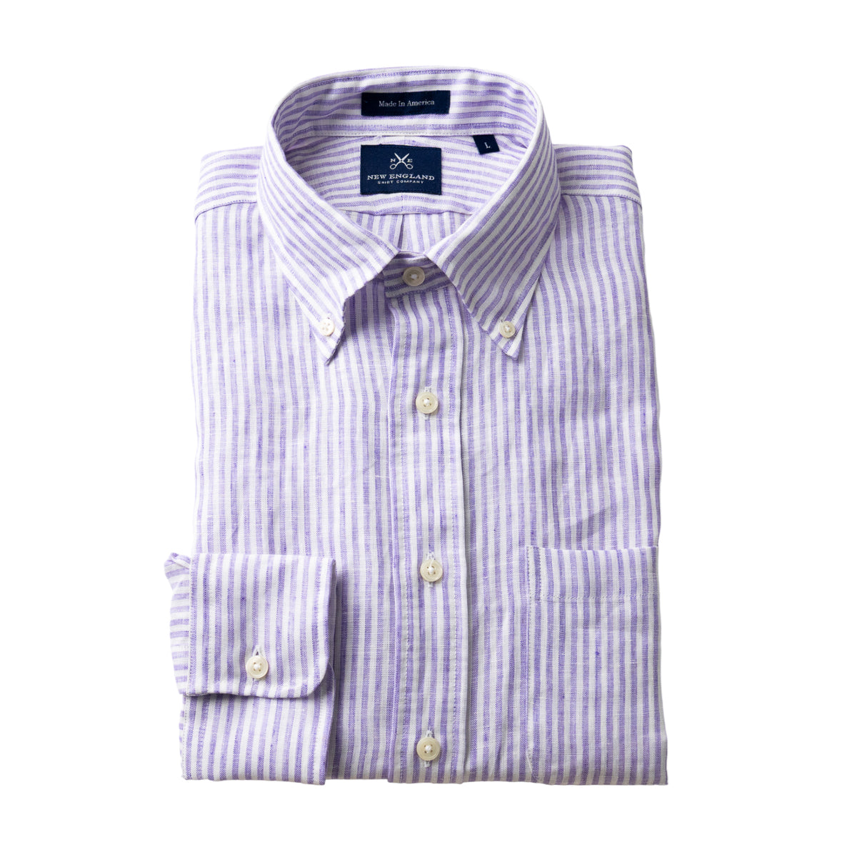Bristol Button-down Lavender Stripe Linen Sport Shirt