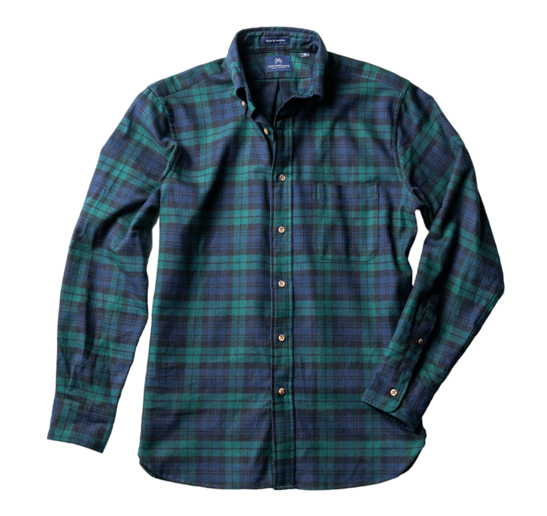 Bristol Button down Navy Green Blackwatch plaid Sport Shirt
