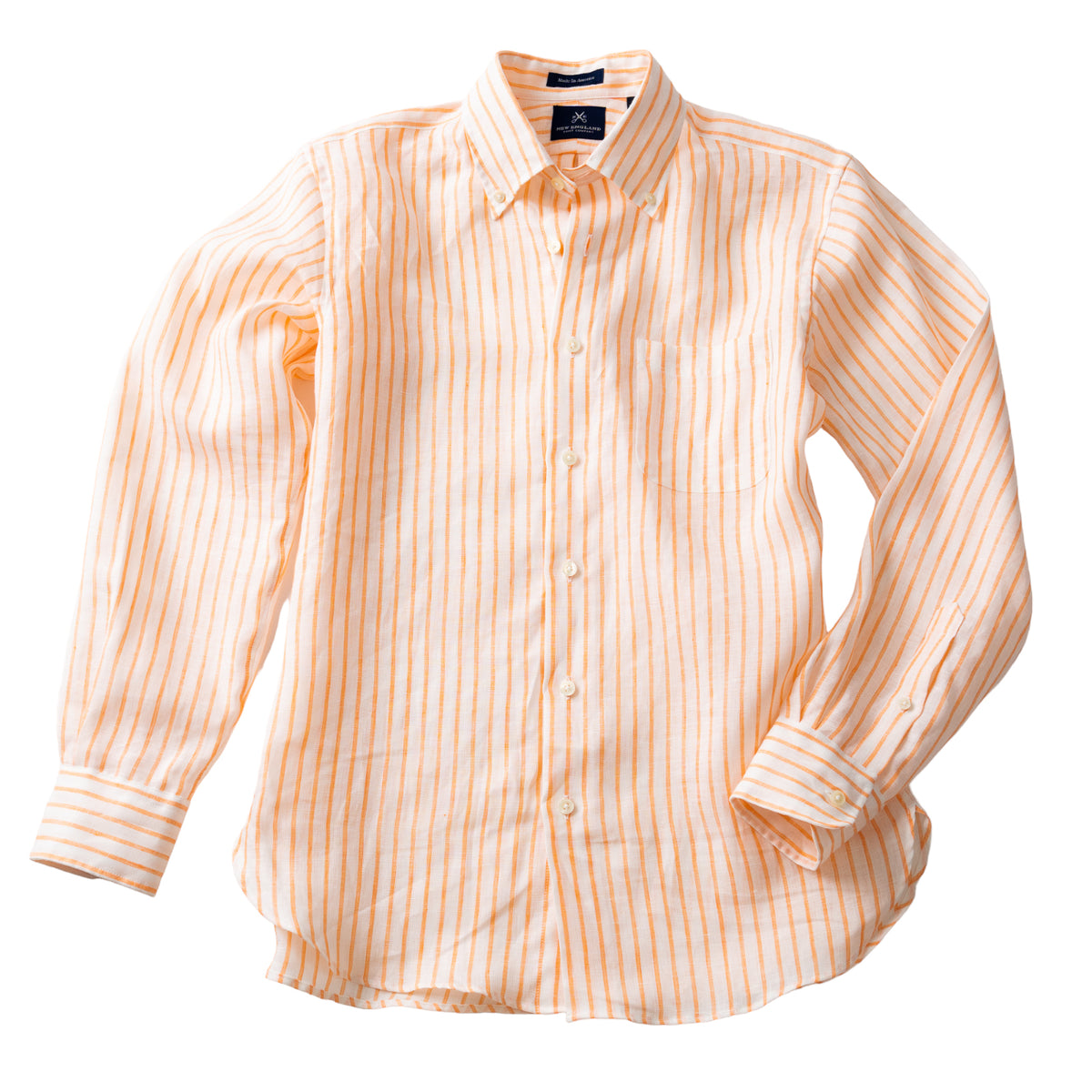 Bristol Button-down Melon Stripe Linen Sport Shirt