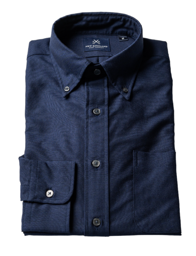 Elbow Patch Button-down Navy Oxford Sport Shirt