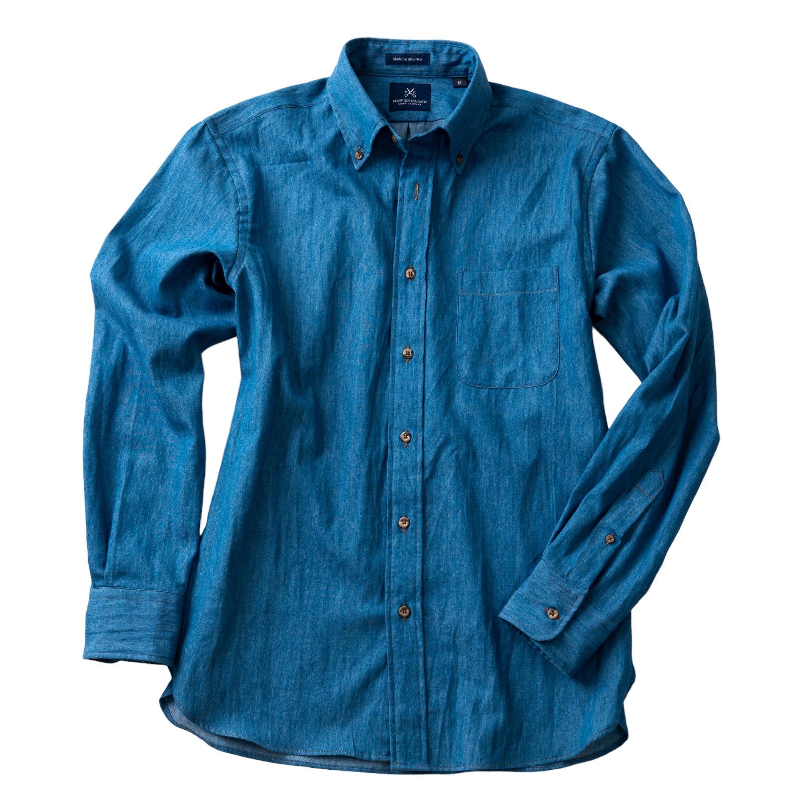 CHAMBRAY BUTTON DOWN SPORT SHIRT - LIGHT INDIGO - NewEnglandShirtCo CHAMBRAY BUTTON DOWN SPORT SHIRT - LIGHT INDIGO - NewEnglandShirtCo