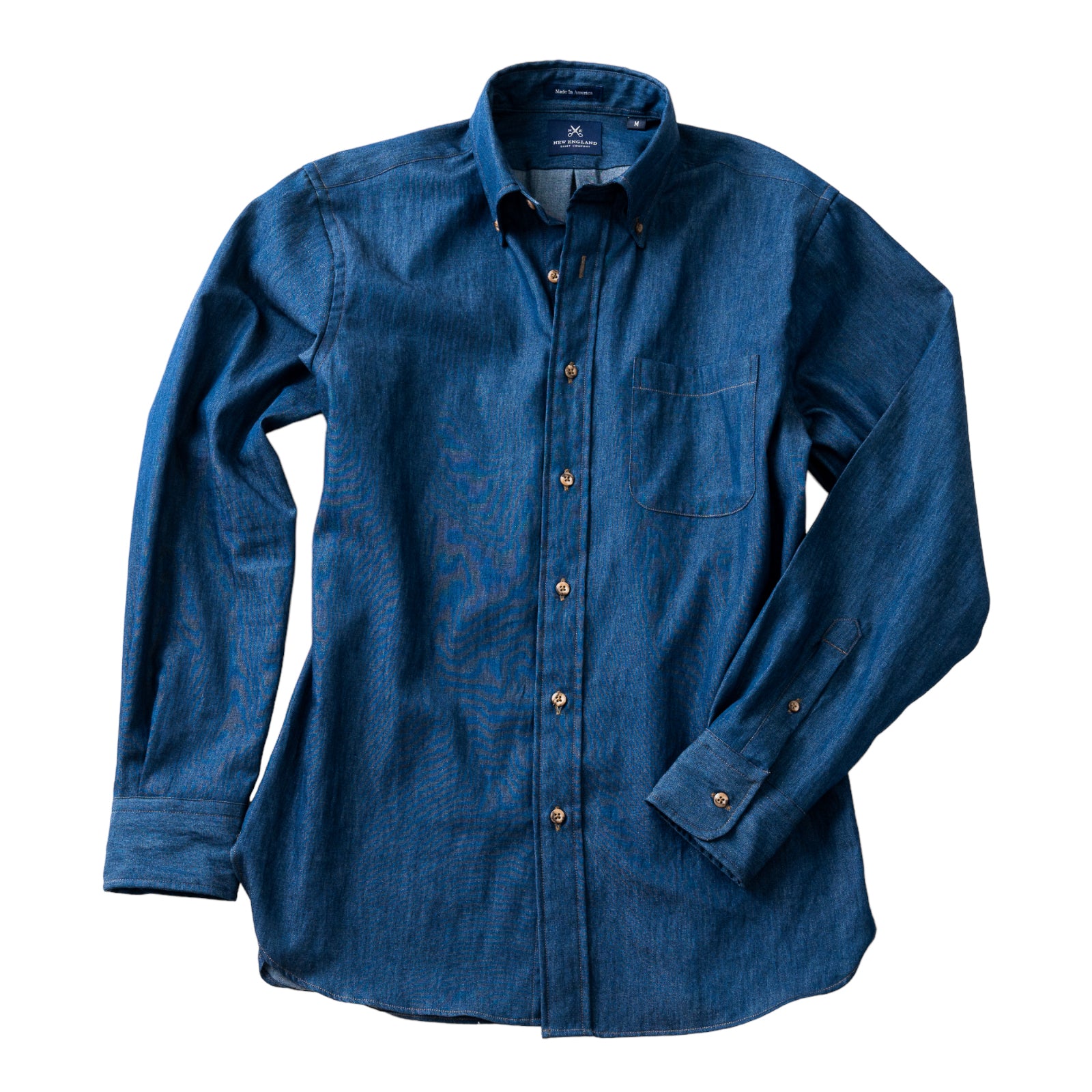 CHAMBRAY DENIM BUTTON DOWN SPORT SHIRT - DARK INDIGO - NewEnglandShirtCo CHAMBRAY DENIM BUTTON DOWN SPORT SHIRT - DARK INDIGO - NewEnglandShirtCo
