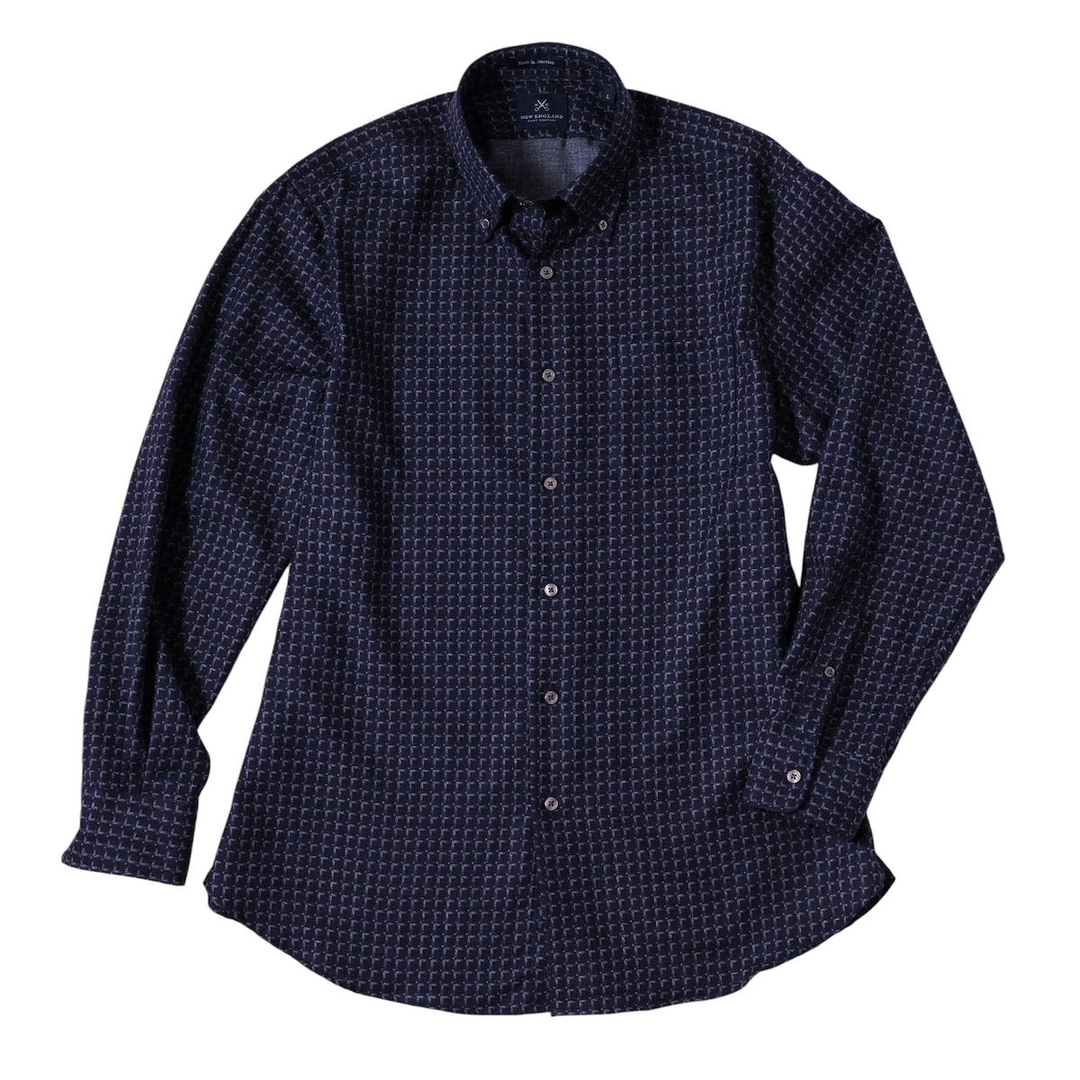 Bristol Button down Navy Geo Check Sport Shirt