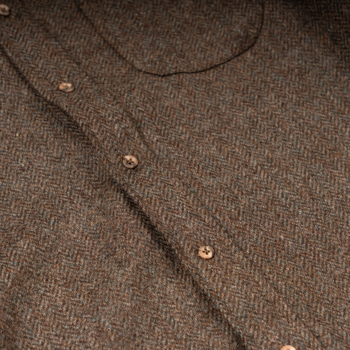 Abraham Moon Olive and Brown Tweed Shirt