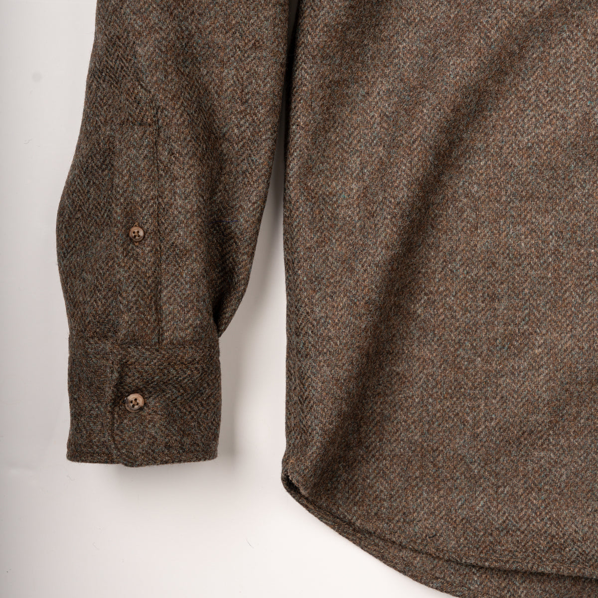 Abraham Moon Olive and Brown Tweed Shirt