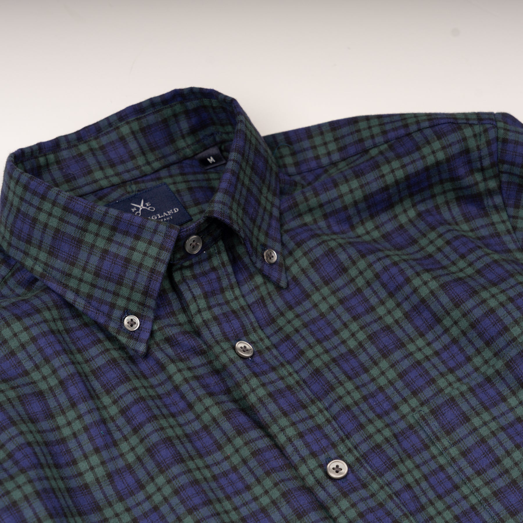 FLANNEL BUTTON DOWN SPORT SHIRT - BLACKWATCH PLAID – NewEnglandShirtCo