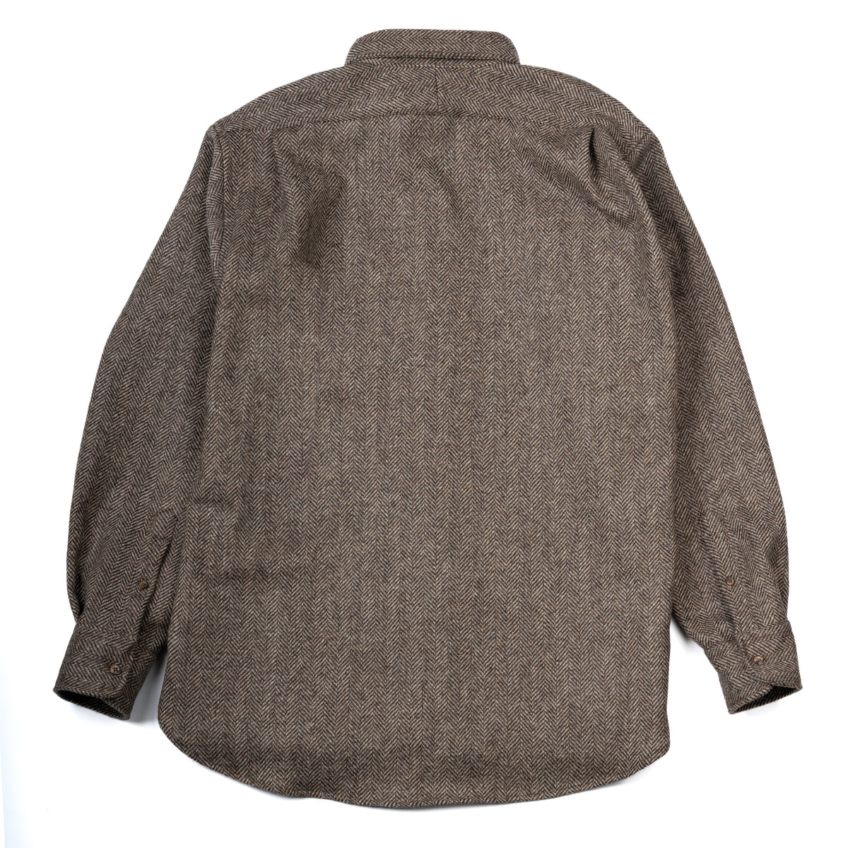 Abraham Moon Camel Herringbone Tweed Shirt