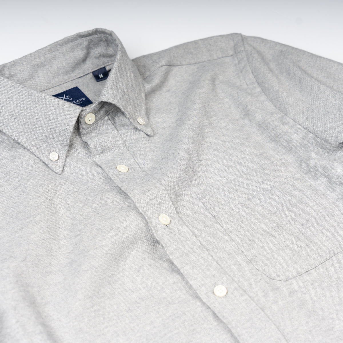 Luxury Light Grey Flannel Sport Shirt