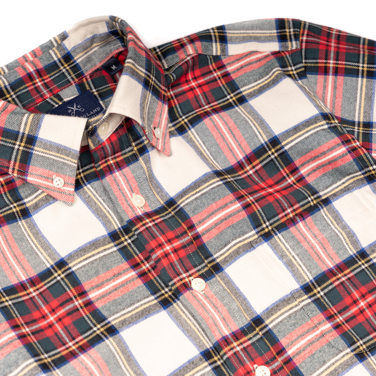 Bristol Button down White Red Green plaid Sport Shirt