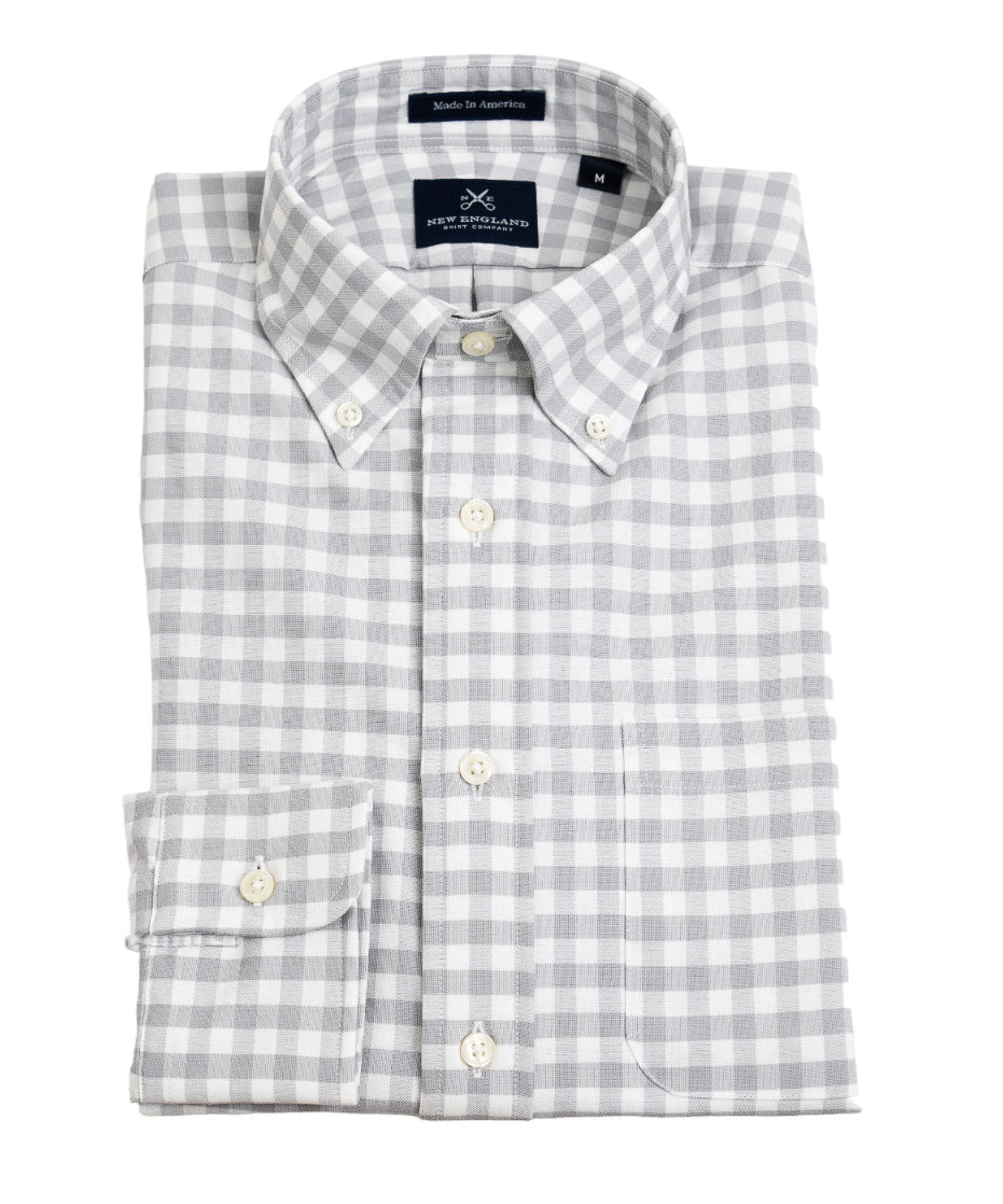 Bristol Button-Down Grey/White Check Oxford Sport Shirt